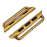 Перехідник на універсальний ремінець для Apple Watch 42/44/45/49 mm на болтах Gold