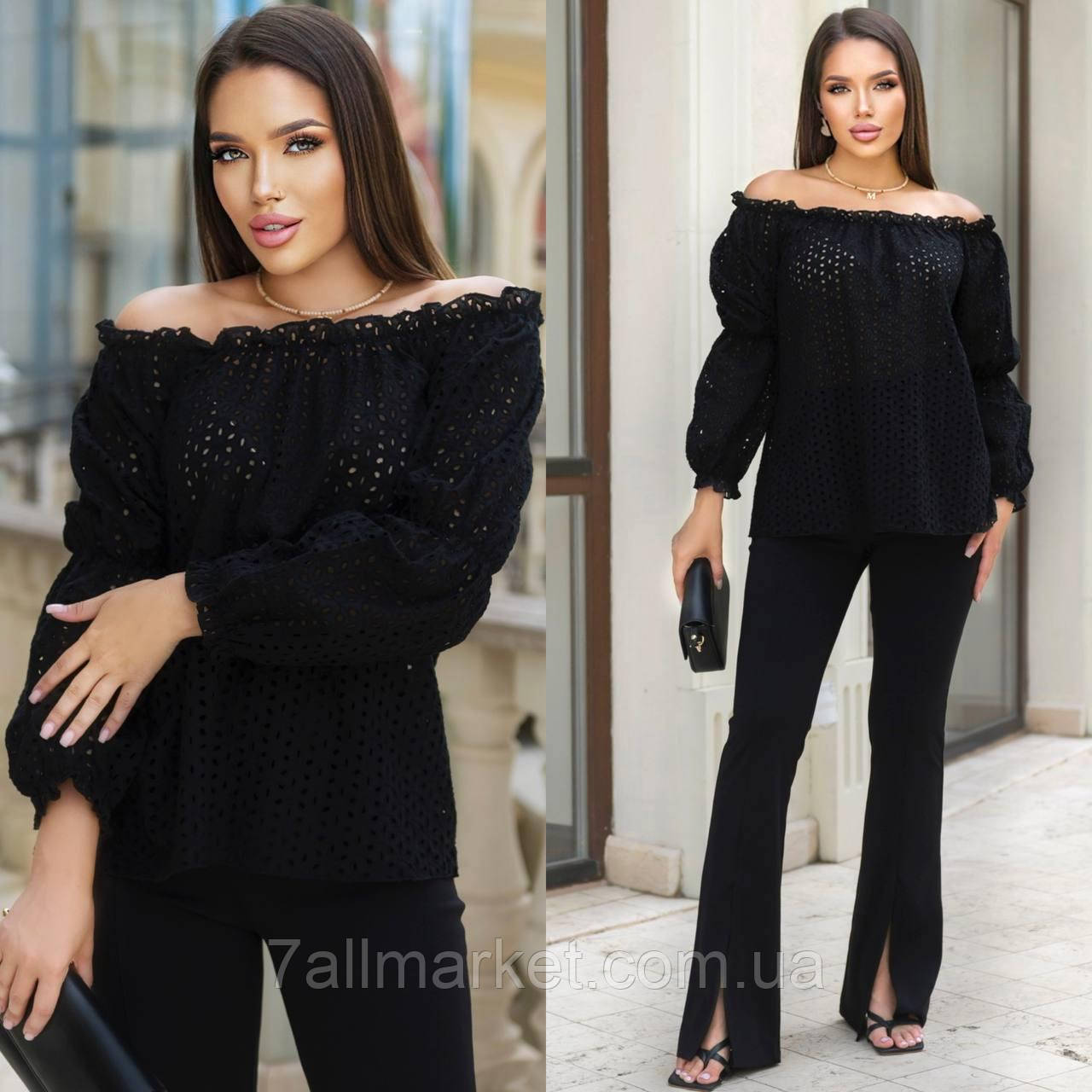 Блузка жіноча прошва Розміри: 42-44 "LARA" недорого від прямого постачальника