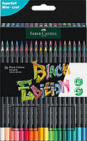Карандаши цветные Faber-Castell Black Edition colour pencils 36 цветов трехгранные черное дерево, 116436