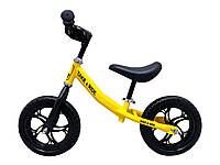 Детский велобег Take&Ride на полиуретановых колесах EVA RB-40 желто-черный.