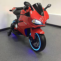 Детский электромобиль мотоцикл Bambi Racer M 4104EL-3 свет колес красный **