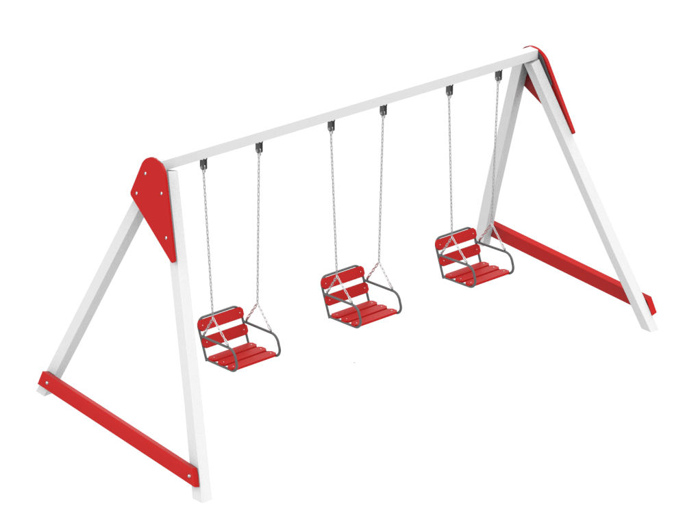 Гойдалки вуличні Сонечко двомісні каркас дерево біле (Kidigo ТМ)