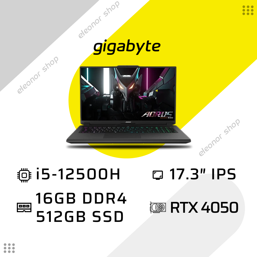 Ноутбук Gigabyte AORUS 7 9MF i5-12500H/16GB/512 RTX4050 360Hz 9MF-E2EE513SD