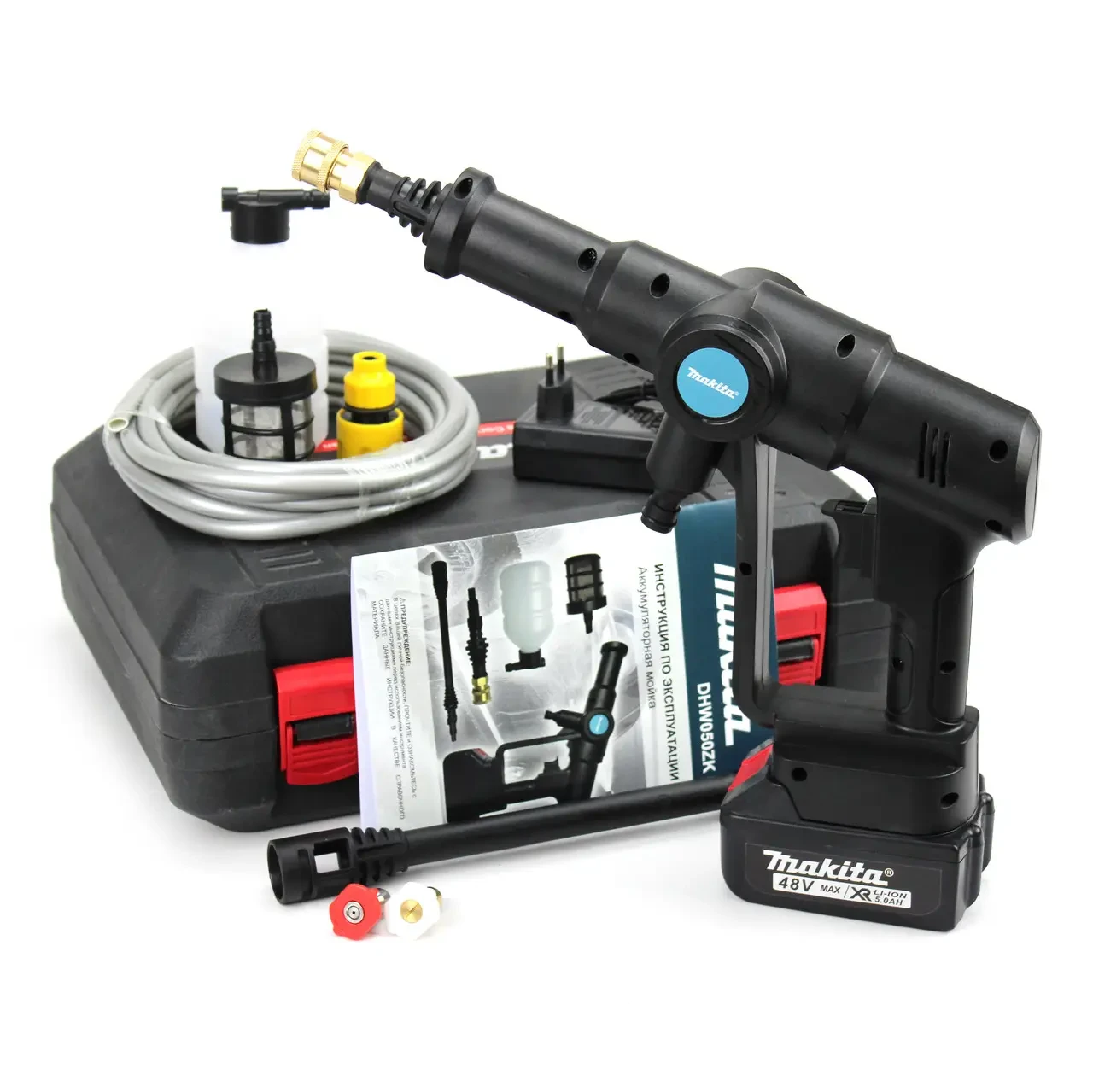 Акумуляторна ручна мийка Makita DHW050ZK (48V, 5 Ah 26bar). АКБ мийка Макіта