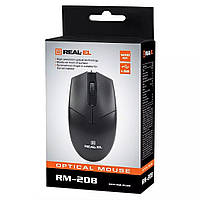 Мишка REAL-EL RM-208, USB, black