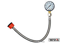 Манометр для вимірювання тиску води YATO : 3/4", 1/2"; шланг- 30 см, тиск- 1.1 МПа [10]