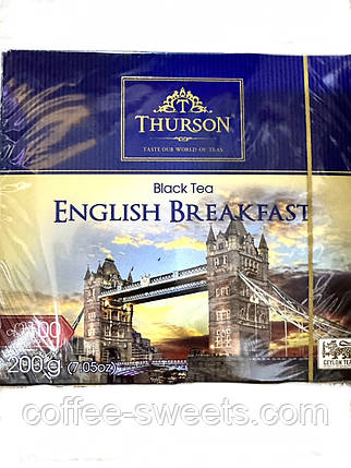 Чай Thurson 100 пакетів чорний цейлонський English Breakfast, фото 1