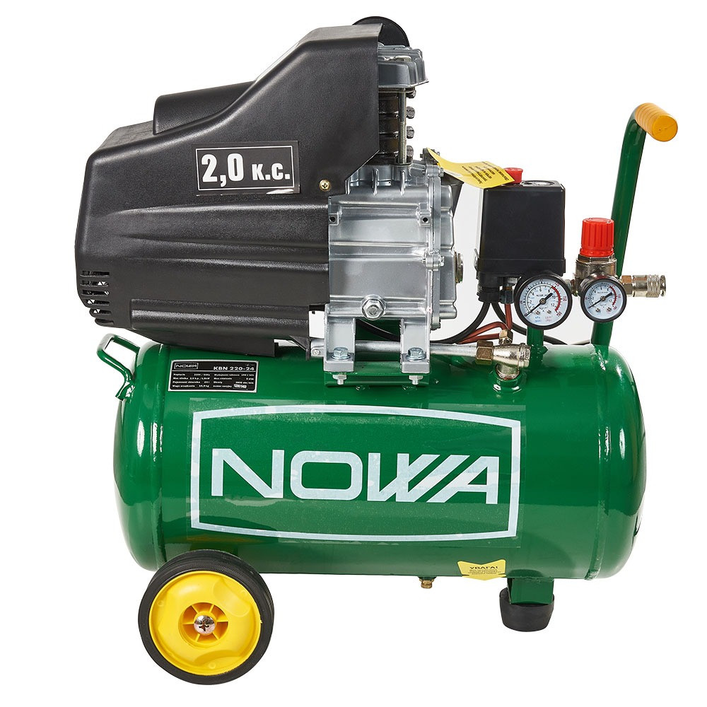 Компресор з ресивером NOWA KBN 220-24 24 л, 1.5 кВт, 220В, 190 л/хв, фото 1
