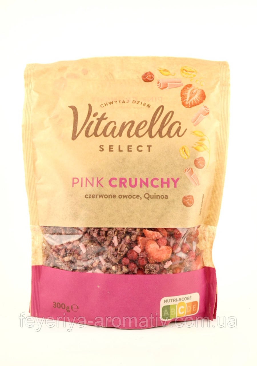 Кранчи с красными фруктами и киноа Vitanella Pink Crunchy 300г Польша - фото 1 - id-p1895240921