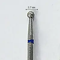 Фреза насадка алмазная для маникюра ШАР 2,7/2,4мм (DFA China) средний алмаз (синее кольцо) MD27