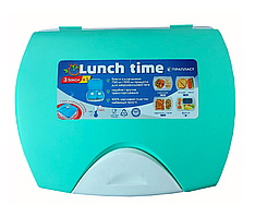 Ланч-бокс Lunchtime 3 в 1 ТМ Тірапласт, мятный