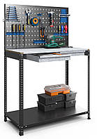 Верстак Металевий 1500x1000x500 мм 220 кг/полиця фарбований для гаража СТО виробництва майстерні