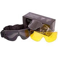 Очки защитные со сменными линзами SP-Sport X800 Black