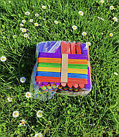 КОЛІРНИЙ ПЕРВ'ЯННИЙ ШПАЧ ДЛЯ НАНЕСЕННЯ ВОСКА 14,8 см*1,5 см 50 ШТ