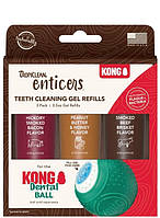Набор для ухода за полостью рта TropiClean Enticers Teeth Cleaning Gel Refills для Kong Dental Ball гели 3 шт