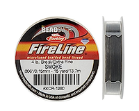 FL04SG15 Шнур-нить Smoke FireLine 0.12 для работы с бисером и бусинами (15ярдов)