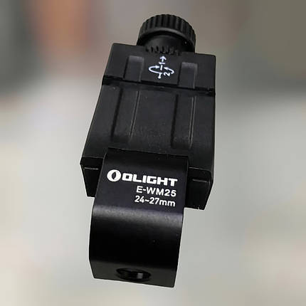 Кріплення для ліхтаря на зброю Olight E-WM25, під діаметр 24.4 - 27.4 мм, Picatinny / Weaver, фото 1