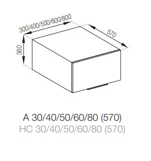 Верхня антресоль 60 (570) довга Мілана МДФ фарбований, фото 1