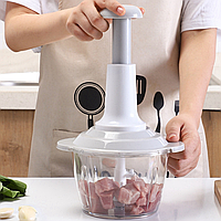 Ручной измельчитель овощей с контейнером Food Processor / Кухонный измельчитель / Механическая овощерезка