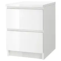 IKEA MALM (503.365.52) Прикроватная тумба, 2 ящика, черный