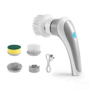 Щітка акумуляторна для миття посуду Electric cleaning brush Сіра