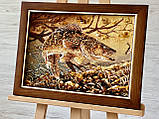 Картина з бурштину для рибака, картина щука, фото 2