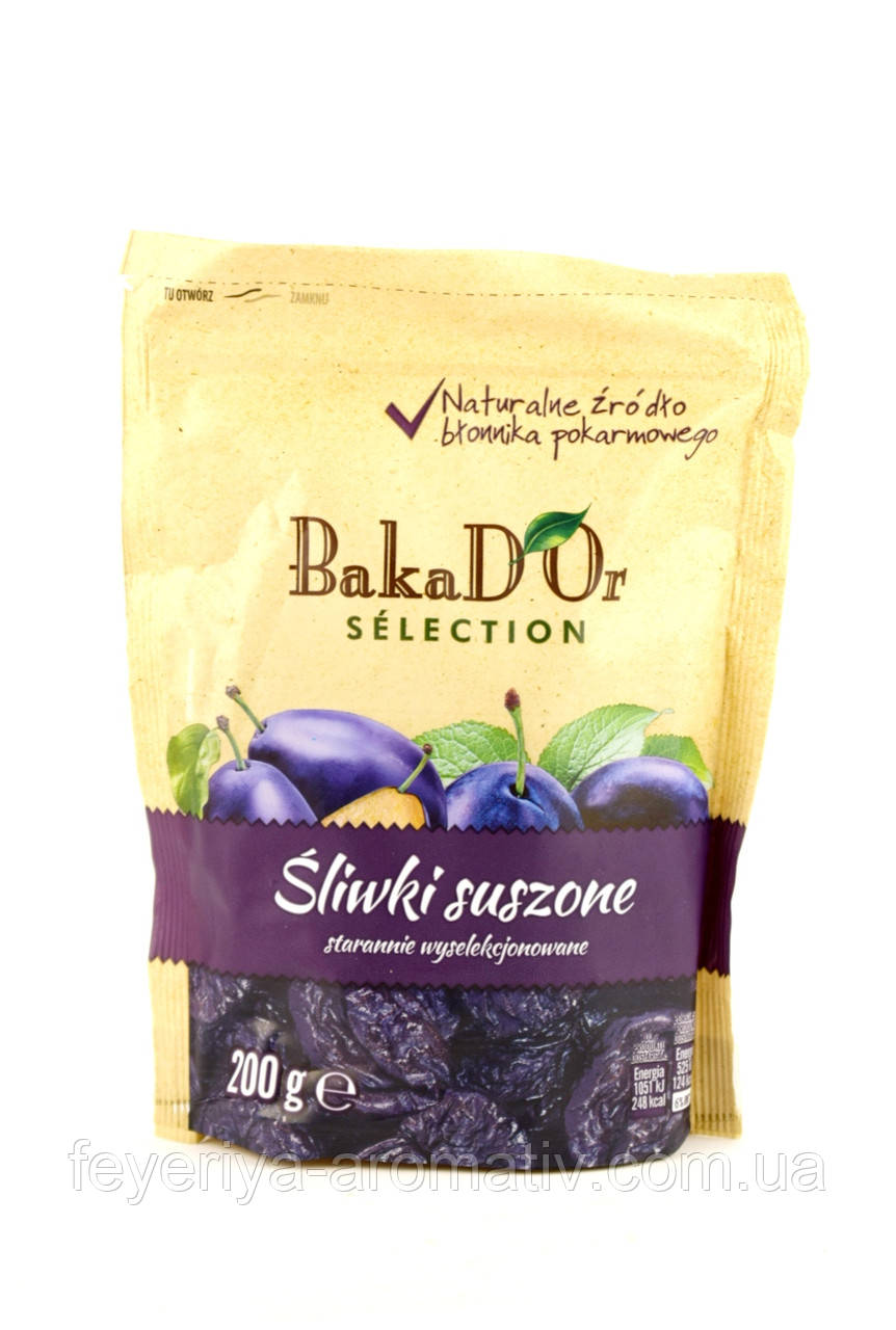 Сушені сливи чорнослив Baka d'or Sliwki suszone, 200гр (Польща)
