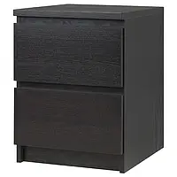 IKEA MALM (001.033.43) MALM Комод з 2 шухлядами, чорно-коричневий, 40x55 см