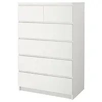 IKEA MALM (604.036.02)MALM Комод с 6 ящиками, белый, 80x123 см