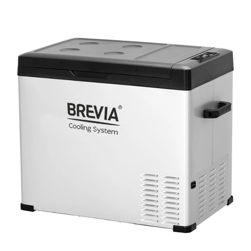 Портативний холодильник 50л BREVIA автохолодильник із LG-компресором сталевий 12/24В 220В (22455)