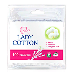 Ватні палички Lady Cotton в поліетиленовому пакеті 100 шт