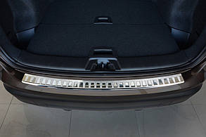 Накладка на задній бампер Nissan Qashqai II 2013-2017, сатин.+хром