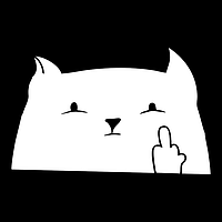 The cat's middle finger meme. Наклейка без фону. Вологостійка