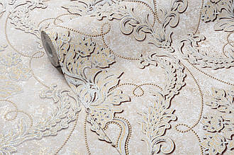 Вінілові шпалери візерунки з орнаментом на флізеліновій основі Vinil LS Евері ДХV-1593/3 тепло-бежевий (1,06х10,05 м)