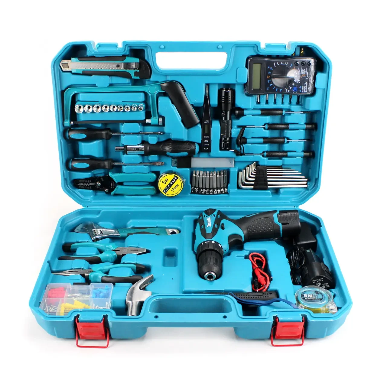 Шуруповерт Makita DF330DWE 12V 2Ah з набором інструментів + тестер (КІТ-5) | Акумуляторний шуруповерт