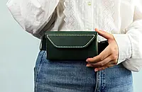 Шкіряний індивідуальний чохол для телефону/ футляр із натуральної шкіри/ для смартфона з нашивкою для ременя/