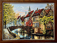 Картина пейзаж из янтаря " Городской пейзаж ", красивая картина