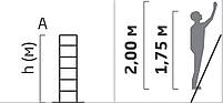 Драбина алюмінієва односекційна металева приставна на 7 сходинок 1.95 м Меткас, фото 3