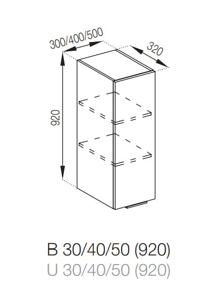Верхня шафка 40 (h-920) Мілана МДФ фарбований