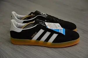 Кросівки чоловічі Adidas Gazelle Indoor Black White White New чорні