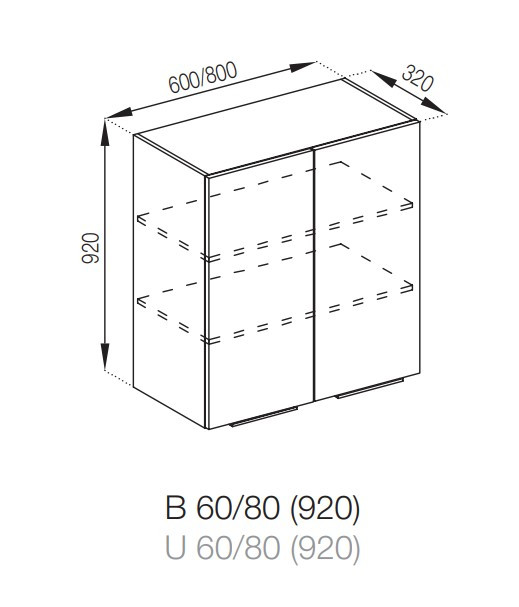 Верхня тумба 80 (h-920) Мілана МДФ фарбований