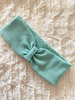 Женская повязка из эластичного трикотажа мятного цвета