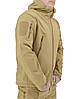 Тактична куртка Eagle Soft Shell JA-01 з флісом Пісочний (Койот), фото 4