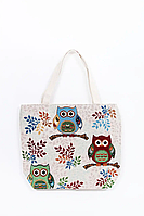 Пляжная женская сумка с красивым рисунком оптом и в розницу Три совы