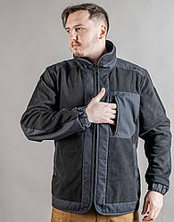 Куртка тактична флісова чорна флісова куртка Фагот чорна MILIGUS (Україна)