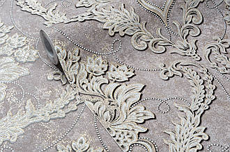 Вінілові шпалери візерунки з орнаментом на флізеліновій основі Vinil LS Евері ДХV-1593/5 коричневий (1,06х10,05 м)