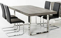 Дизайнерский Обеденный стол из Нержавеющей Стали в стиле Лофт Loft