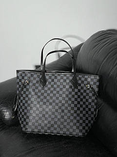 Louis vuitton neverfull grey and black clearance