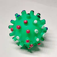 Игрушка мячик ежик для собак 6см Зеленый