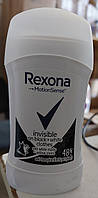 Твердый женский дезодорант антиперспирант стик Rexona invisible on black+white clothes 40 мл